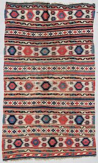 Antique Caucasian Shirvan Kilim: 5'2" x 8'9" (157 x 267 cm)