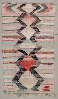 Vintage Moroccan Flatweave Rug: 5'5" x 9' (165 x 274 cm)