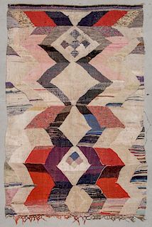 Vintage Moroccan Flatweave Rug: 5'11" x 9' (180 x 274 cm)