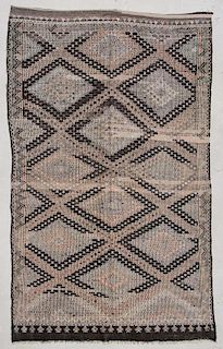 Semi-Antique Turkish Djidjim Rug: 6'10" x 11'2" (208 x 340 cm)