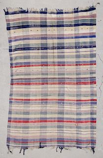 Vintage Moroccan Flatweave Rug: 4'11" x 7'3" (150 x 221 cm)