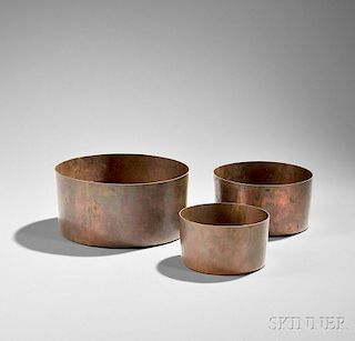 Set of Three Round Copper Measures
