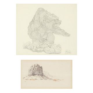 A Pair of Drawings: The Intruder, 1970 + Untitled (Mesa)