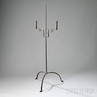 Wrought Iron Two-Light Candlestand, (344)