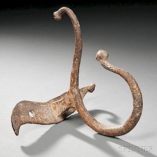 Large Iron Jamb Hook, (690)