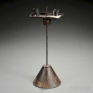 Tin Two-light Adjustable Tabletop Candlestand