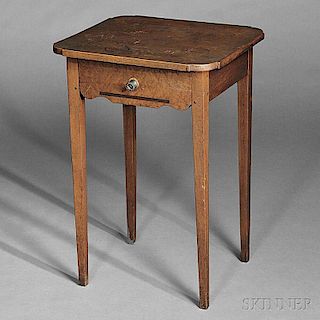Federal Cherry and Bird's-eye Maple Inlaid One-drawer Stand