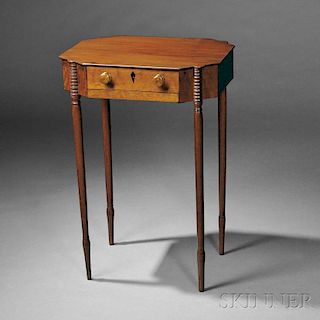 Mahogany Carved and Bird's-eye Maple Worktable