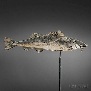 Painted and Carved Codfish Weathervane