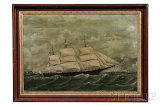 American School, Late 19th Century      Portrait of the Three-masted Vessel St. Nicholas