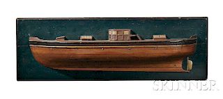 Carved and Painted Mounted Half Hull Model
