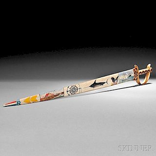 Polychrome Paint-decorated Swordfish Sword