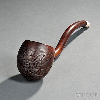 Carved Coconut, Rosewood, and Whalebone Dipper
