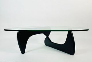 Wood and Glass coffee table in the style of Isamu Noguchi