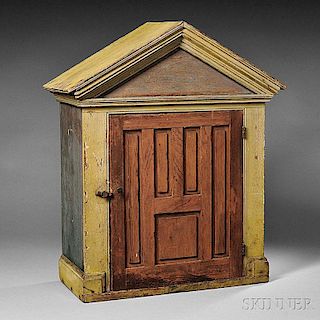 Greek Revival Painted Pine Architectural Cupboard