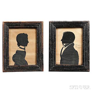 Pair of Hollow-cut Silhouette Portraits