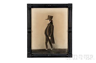 School of Jacob Maentel (Pennsylvania/Maryland/Indiana, 1763-1863)      Portrait of a Gentleman in a Top Hat.