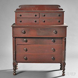 Classical Red-painted Chest of Drawers