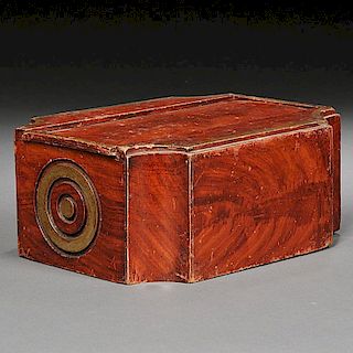 Grain-painted and Gilt Pine Slide-lid Box