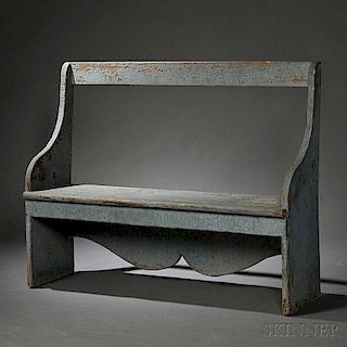 Small Blue-gray-painted Bench