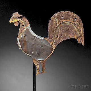 Copper and Sheet Iron Rooster Weathervane