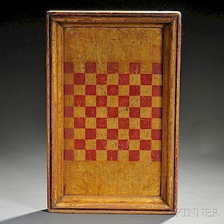 Red- and Yellow-painted Pine Checkerboard
