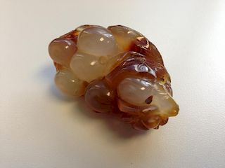 ANTIQUE Chinese red Agate Grape Pendant. 18th C. 2" x 1 1/4" x 1 1/4"