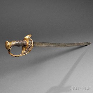 Unmarked Confederate Foot Officer's Sword