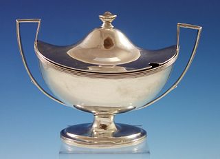Crispin Fuller English Sterling Silver Sauce Boat with Lid circa 1798 
