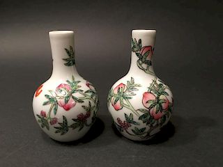 BEST Chinese Pair miniture Vases, Tongzhi mark.