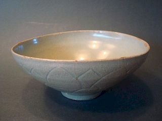 ANTIQUE Chinese Celadon Longqun Bowl, 7" x 3"
