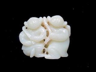 CHINESE White Jade double Monkeys, 5cmx6.4cmx2.4cmcm