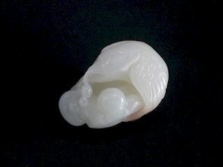 OLD Chinese White Jade Eagle, 6cmx3.8cmx3.5cm