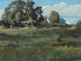 Thomas Buechner, (American, 1926-2011), Where the Barn Was