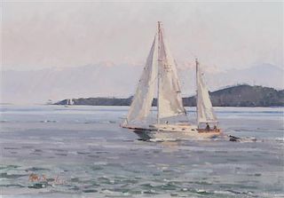 Xiaogang Zhu, (American, b. 1954), Sailing on Puget Sound