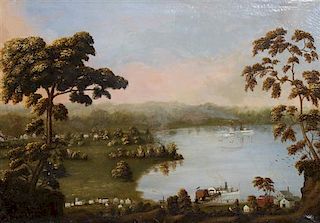 Artist Unknown, (American School, 19th Century), Steamboats in a landscape