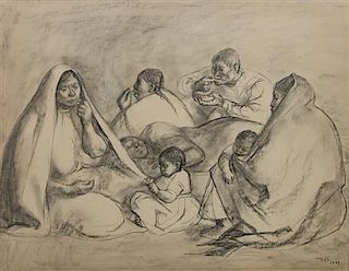 Francisco Zuniga, (Mexican, 1912-1998), Group with Children, 1967