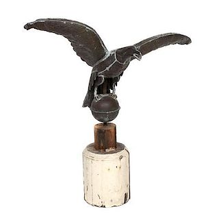 A Tin Eagle Post Finial Height 27 inches (overall)
