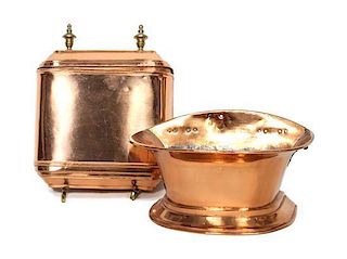 A Copper and Brass Lavabo Height 30 inches