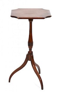 An American Wood Side Table Height 26 1/2 x width 13 7/8 x depth 13 7/8 inches