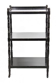 An American Painted Three Tiered Whatnot Height 38 1/2 x width 22 1/2 x depth 15 inches