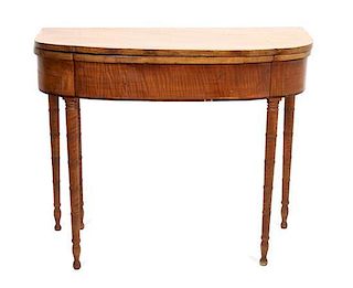 An American Tiger Maple Flip-Top Table Height 29 1/4 x width 36 3/4 x depth 17 1/2 inches