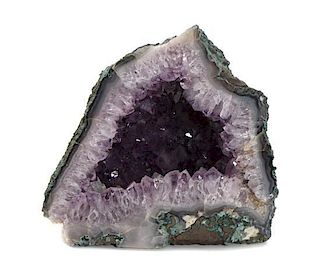 An Amethyst Geode Height 7 1/2 x width 7 3/4 inches