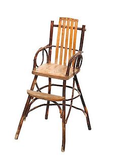 An Old Hickory Style Child's Chair Height 36 3/4 x width 13 1/2 x depth 15 1/2 inches