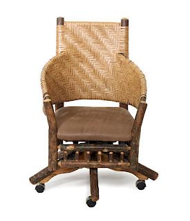 An Old Hickory Office Chair Height 39 x width 24 x depth 19 inches