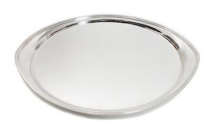 American Silver Oval Tray, Tiffany & Co. New York, with illegible monogram