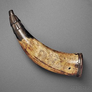French and Indian War Powder Horn of Rufus Hill