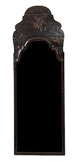 A Queen Anne Lacquered Mirror Height 47 1/2 x width 16 inches