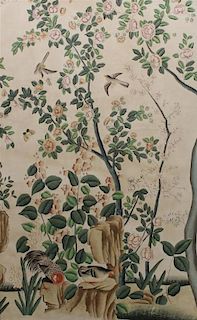A Painted Wallpaper Panel Height 48 x width 30 inches