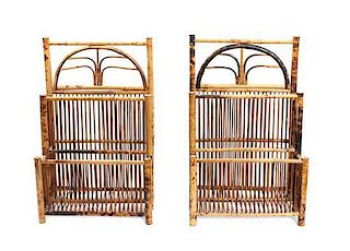 A Pair of Regency Simulated Bamboo Canterbury Height 20 inches